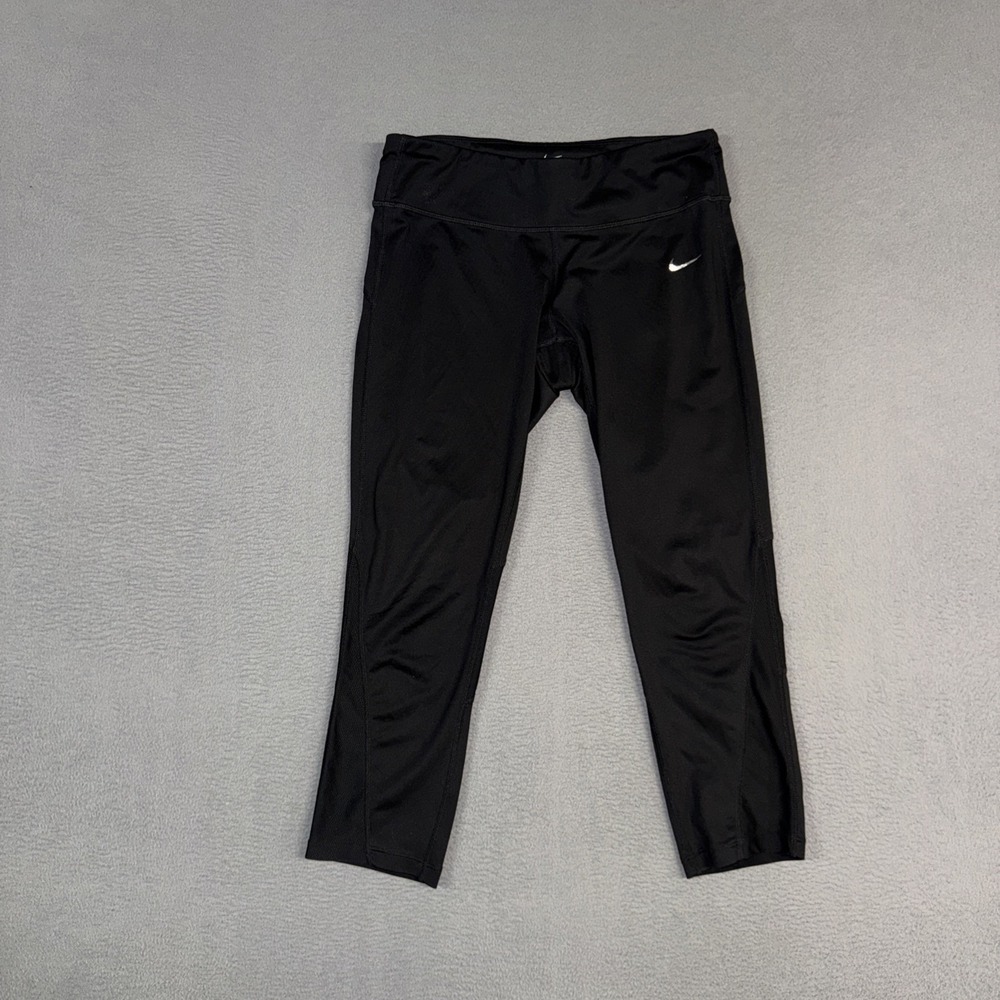 Nike Dri Fit Pants Womens Medium Black Legging Crop Power Essential Stretch
